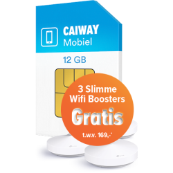 Caiway Mobiel 12 GB + onbeperkt bellen + 100 sms - 2jr - Gratis WiFi Boosters