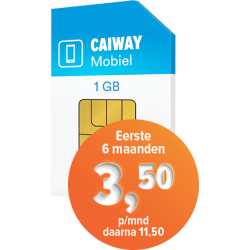 Caiway Mobiel 1 GB + 120 min + 25 sms - 2jr - Eerste 6 maanden 3,50 p/mnd
